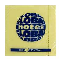 GLOBAL NOTES Öntapadós jegyzettömb GLOBAL Notes 3654-01 75x75mm sárga 100 lap