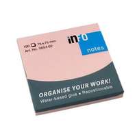 GLOBAL NOTES Öntapadós jegyzettömb GLOBAL Notes 5654-02 75x75mm pasztell pink 100 lapos