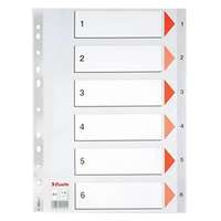 ESSELTE Regiszter ESSELTE A/4 műanyag 1-6 szürke