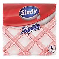 SINDY Szalvéta SINDY 1 rétegű 45 lapos 33x33 cm piros kockás