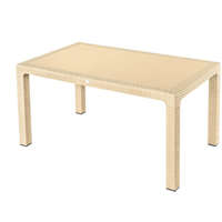 Rattan hatású műanyag Asztal 150X90 Cm Cappuccino