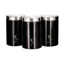 Berlinger Haus Black Silver Collection 3 db-os tárolódoboz készlet külső metál bevonattal, fekete ezüst BH-6296