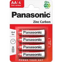 Panasonic Ceruza elem Panasonic Red Zinc AA 1.5V cink-mangán R6R 4 db-os
