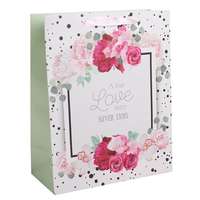 QX Dísztasak matt 11x14 cm rózsás "Love"