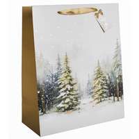 QX Dísztasak matt 18x23 cm havas fenyők