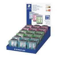 Staedtler Hegyező Staedtler 2 lyukú áttetsző műanyag zárható tartályos vegyes színek