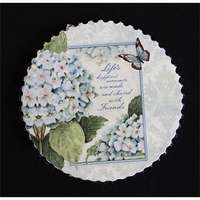 QX Hűtőmágnes kör 7,2 cm fehér hortenzia