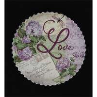 QX Hűtőmágnes kör 7,2 cm Love/hortenzia