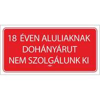 PD Office Információs matrica pd 10x20 cm 18 éven aluliaknak dohányárut nem szolgálunk ki!