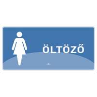 PD Office Információs matrica pd 10x20 cm Női öltöző kék