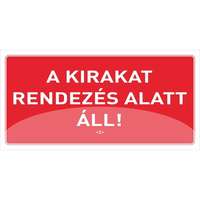 PD Office Információs tábla pd 10x20 cm A kirakat rendezés alatt áll! piros