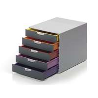 Durable Irattartó box műanyag Durable Varicolor A/4 5 fiókos zárt szürke