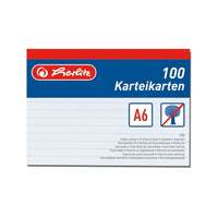 Herlitz Kartoték kártya A/6 vonalas fehér 100 db/csomag