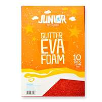 Junior Kreatív Junior csillámos dekor gumilap A/4, piros, 10 db/csomag