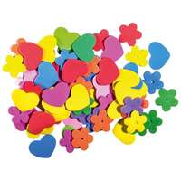 Junior Kreatív Junior habszivacs virágok és szívek 120 db/csomag vegyes színek és méretek