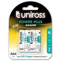 Uniross Mikro elem Uniross AAA Alkaline Power Plus 4 db-os