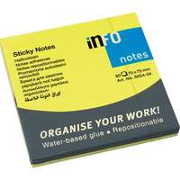 Info Notes Öntapadós jegyzettömb Info Notes 75x75 mm 80 lapos élénk sárga