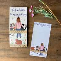 Alex Clark To Do jegyzettömb Alex Clark, 100db mintás oldal, 22,5x10 cm, hátoldalán mágnes, crazy cat lady