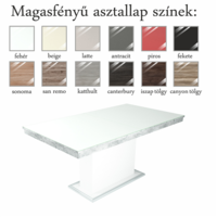 Divián-Megafa Kft. Flóra plusz étkezőasztal 120×80 cm beton-fehér, fehér