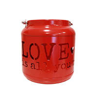 JanZashop Fém mécsestartó "LOVE" piros