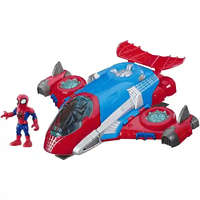 Hasbro Hasbro Marvel Super Hero Adventures repülőgép Pókember figurával 13cm, Spiderman