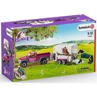 Schleich Schleich 42346 Terepjáró lószállítóval és Fríz lóval