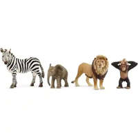 Schleich Schleich 42721 A vadon állatai válogatás (zebra, oroszlán, kiselefánt, csimpánzkölyök)