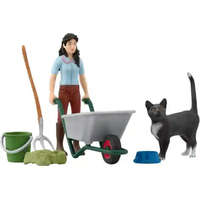 Schleich Schleich 42747 Istálló takarító készlet Emilyvel és cicájával
