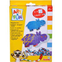 Simba Toys Simba Toys Art & Fun - 1300 darabos vasalható gyöngykészlet víziló alakú sablonnal