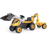 Smoby Smoby Builder Max pedálos traktor utánfutóval, homlokrakodóval és markolóval
