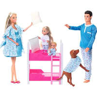 Simba Toys Steffi Love - Családi pizsamaparti Steffi, Kevin és gyerek babákkal