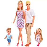 Simba Toys Steffi Love - Családi babaszett: Steffi és Kevin babák gyerekekkel