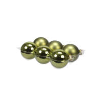Decoration & Design Kft Karácsonyfadísz Üveg Gömb 8 Cm Natúr Zöld Fényes-Matt, 6 Db