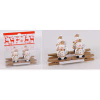 QX Hóember Csipeszes Arany-Fehér S/4