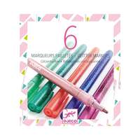 Djeco Djeco Glitter markers - Filctoll szett 6 db-os, Csillám színek