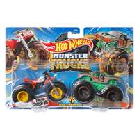 Mattel Hot Wheels Monster Trucks kisautó 1:64 Demolition Doubles duplacsomag - Tri To Crush Me vs. Baja Bus