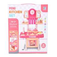 Magic Toys MK Toys Rózsaszín mini játékkonyha kiegészítőkkel 35 db-os, hang- és fény effektekkel
