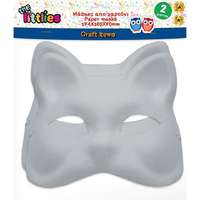 Luna The Littlies: Dekorálható fehér papír arcmaszk cica alak 2 db-os szett