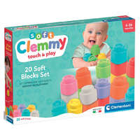 Clementoni Clemmy: Touch & Play puha színes építőkocka 20 db-os szett – Clementoni