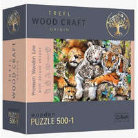 Trefl Wood Craft: Vadmacskák a dzsungelben fa puzzle 500+1 db-os – Trefl