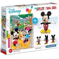 Clementoni Disney: Mickey egeres 104 db-os puzzle + 3D-s Mickey modell – Clementoni