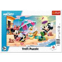 Trefl Mickey egér Szórakozás a tengerparton keretes puzzle 15 db-os – Trefl