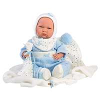Llorens Llorens: Lalo 42 cm-es síró kisfiú baba kék ruhában