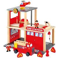 Bino Toys Fa tűzoltóállomás kiegészítőkkel