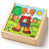 Woodyland Öltöztethető kutyus fa puzzle 18 db-os – Woodyland