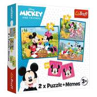 Trefl Disney: Mickey és Minnie puzzle és memóriakártya 2 az 1-ben szett – Trefl