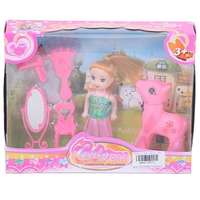 MK Toys Sandra baba pink pónival és fodrász kiegészítőkkel