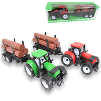 MK Toys Farm traktor pótkocsival és rönkfával