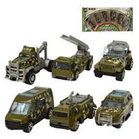 Magic Toys Truck Team: Katonai 6 db-os kisautó szett 1/64-es