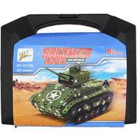 Magic Toys Sherman tank modell fém építőjáték 287 db-os szett bőröndben